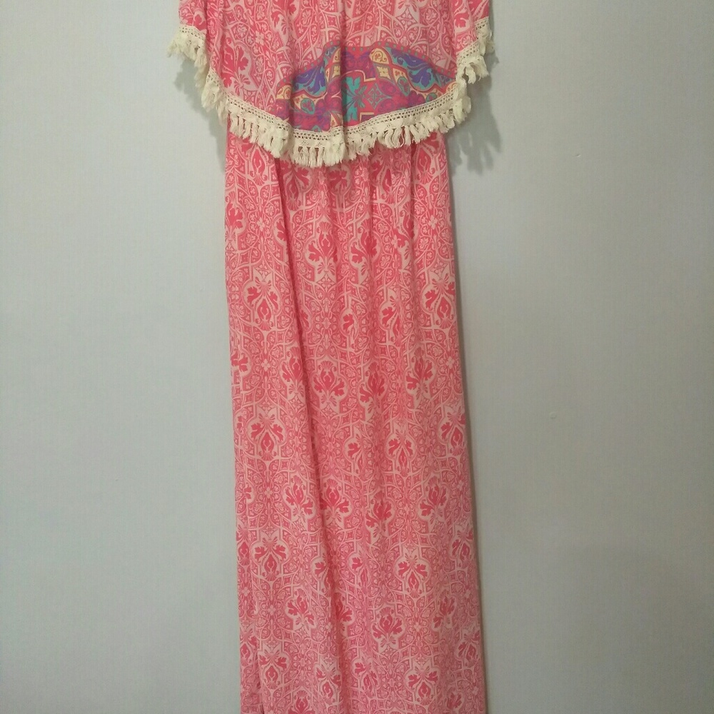 Peach love California strapless dress
